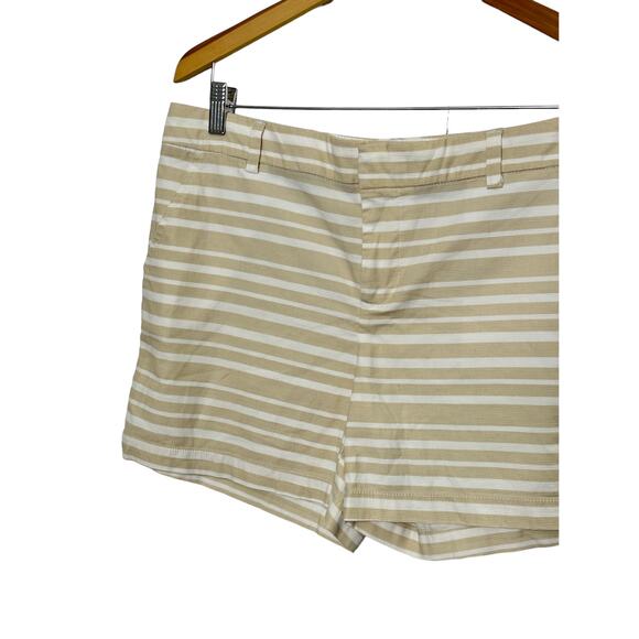 Tommy Hilfiger Tan & White Stripe Ribbed Shorts Women's Size 10 - Picture 3 of 5